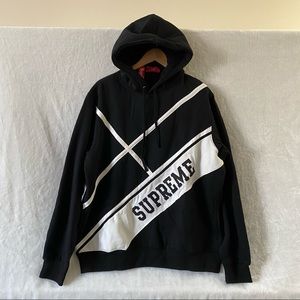 Supreme Diagonal Hooded Sweatshirt Black